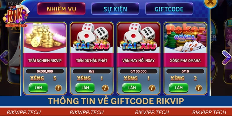 Thông tin về giftcode rikvip Thông tin về giftcode rikvip